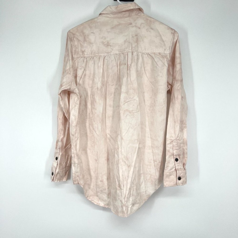 Universal Thread Shirt Pink Tie Dye Popover Button Down Long Sleeve - Picture 8 of 11